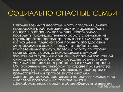 Лица находящиеся в социально опасном положении