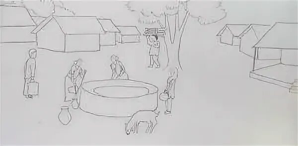 Рисование деревни поэтапно 4 класс