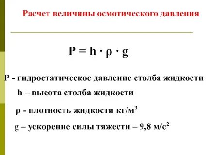 Расчет силы давления