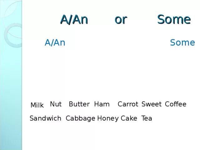 4 write a an or some. A or some. A или an или some. Правило артикулов a an some.