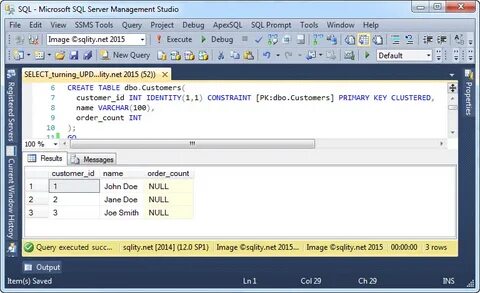 Ms sql table