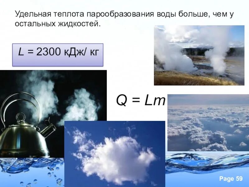 Физическая величина удельной теплоты парообразования. Удельная теплота парообразования воды. Парообразование воды Удельная теплота парообразования. Удельное парообразование воды. Удельная теплоемкость парообразования воды.