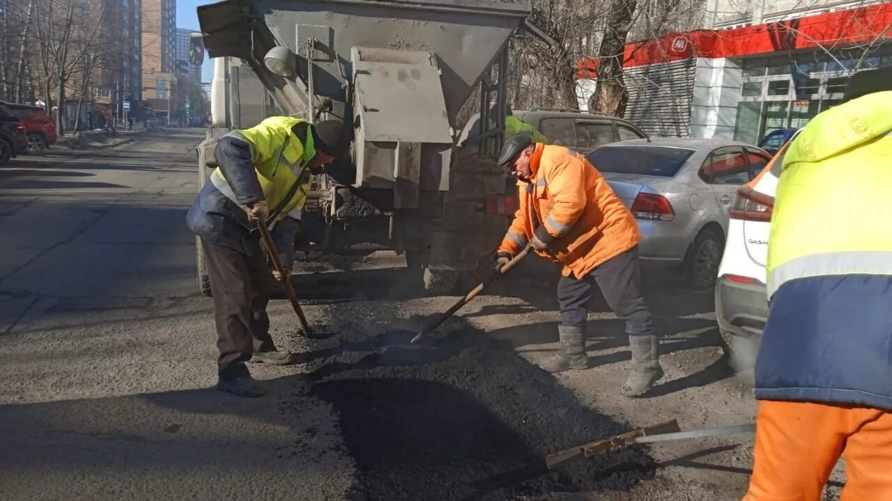 Новости начавшегося дня. Ремонт дороги. Дорожная служба. Дороги Люберцы.