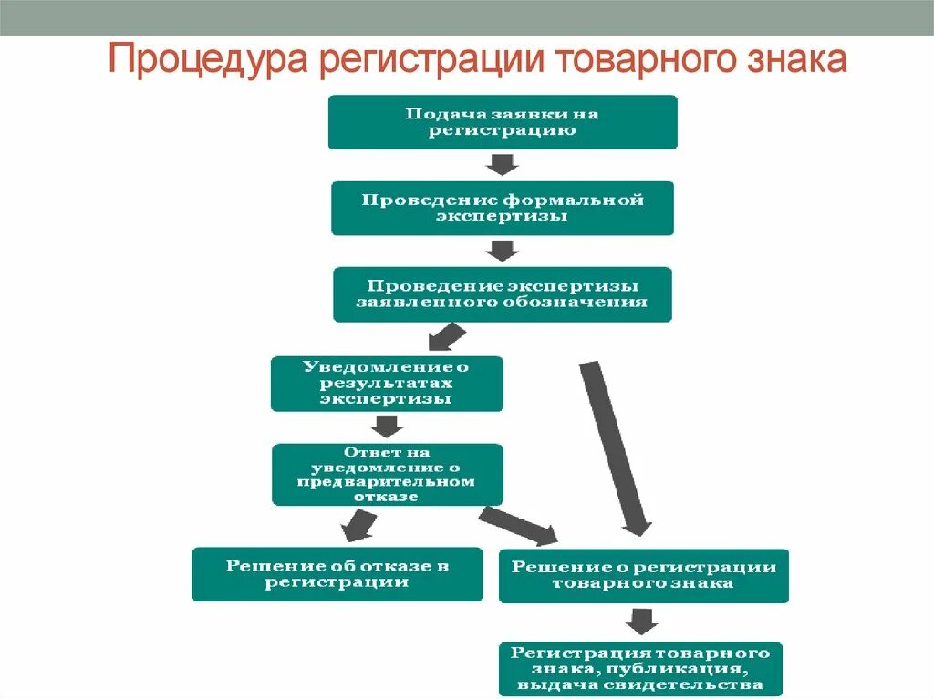 Регистрация товарного знака 2024. Порядок регистрации товарного знака. Стадии регистрации товарного знака. Этапы процедуры регистрации товарного знака в РФ.. Процедура оформления прав на товарный знак схема.