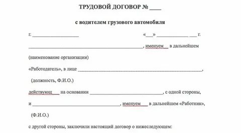 Договор с водителем физическим лицом образец