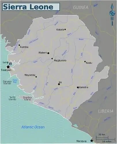 Сьерра леоне на карте африки
