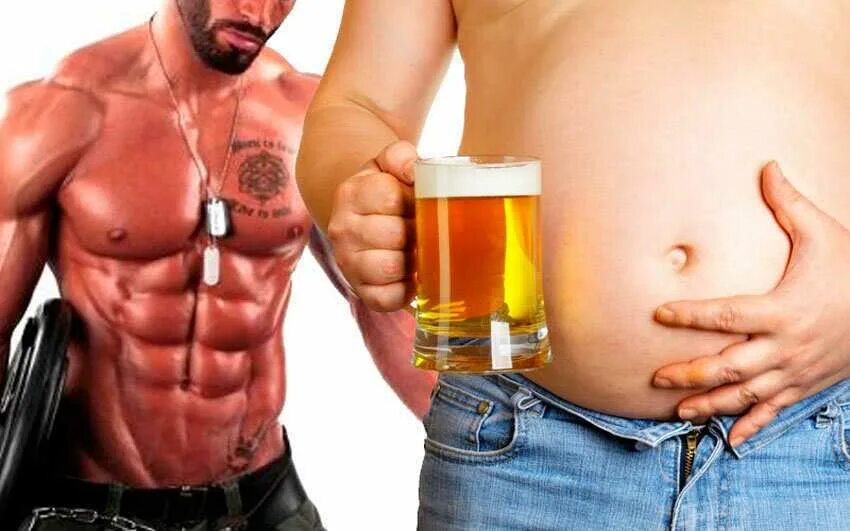 Организм пьющего мужчины. Пивной животик у мужчин.