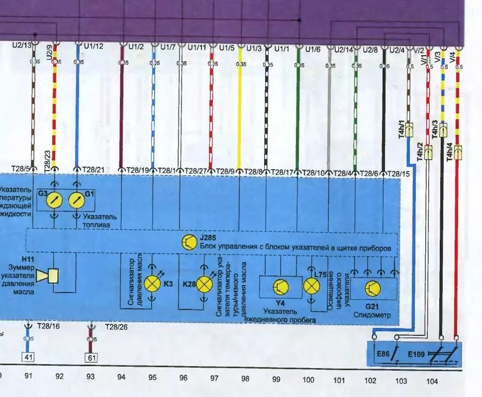 Распиновка т4. Разъем приборной панели Фольксваген t4. Панели приборов Пассат б3 электросхема. Схема щитка приборов Фольксваген т4. Схема приборной панели Фольксваген т4.