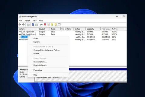 Удалить разделы диска windows