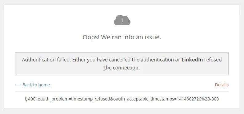 WORDPRESS social login. GSS authentication failed.