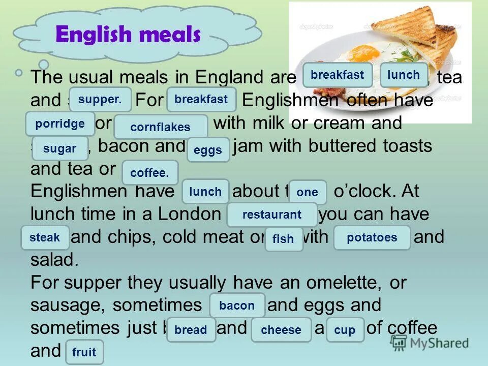 It is sometimes said. Топик meals. Meals in England презентация. English meals топик. English meals текст.