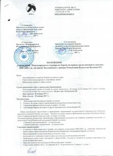 Положения турниров борьба