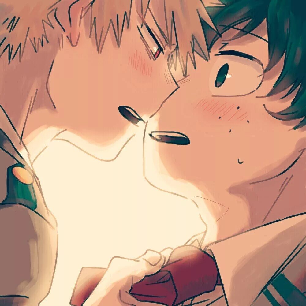 Мидория поцелуй. Bakudeku 18. Каччан и Изуку.