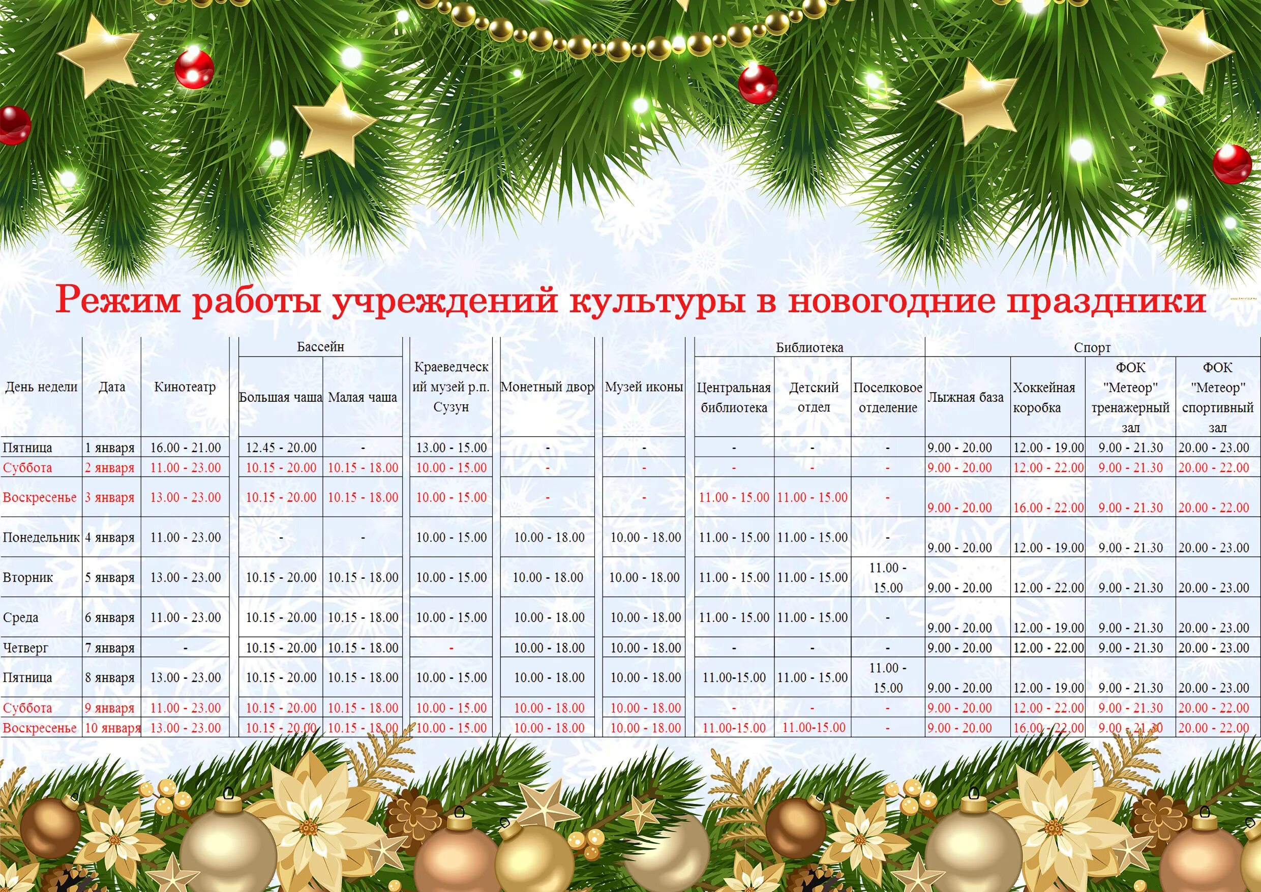 Работает ли в новый год. Режим работы в новогодние праздники. Расписание работы на новогодние праздники. Режим работы учреждения культуры. График работы в праздники.