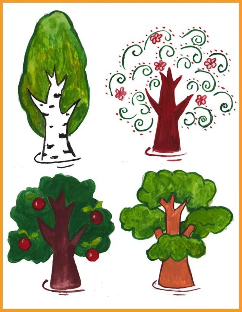 Урок дерево 8 класс. Дерево рисунок. Дерево для рисования. Дерево рисунок для детей. Деревья для рисования для детей.