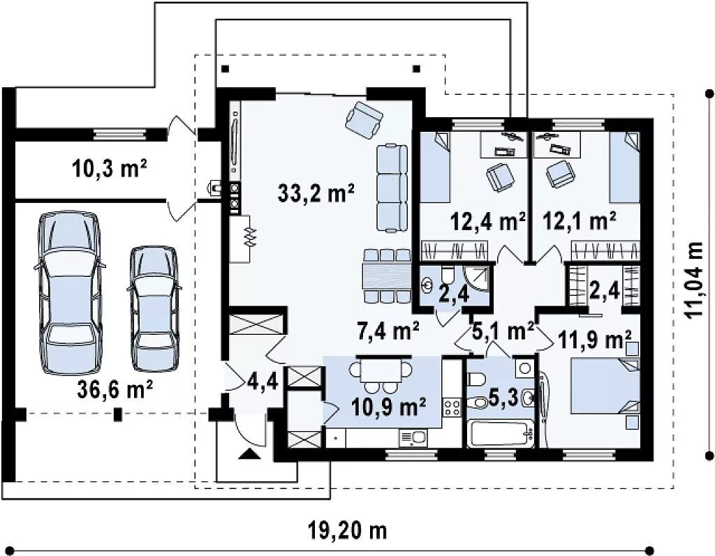 Дом с гаражом и 4 спальни. Планировка одноэтажного дома z10 с гаражом. Проект одноэтажного дома с гаражом. Проекты одноэтажных домов с планировкой с гаражом. Одноэтажный дом с гаражом планировка.