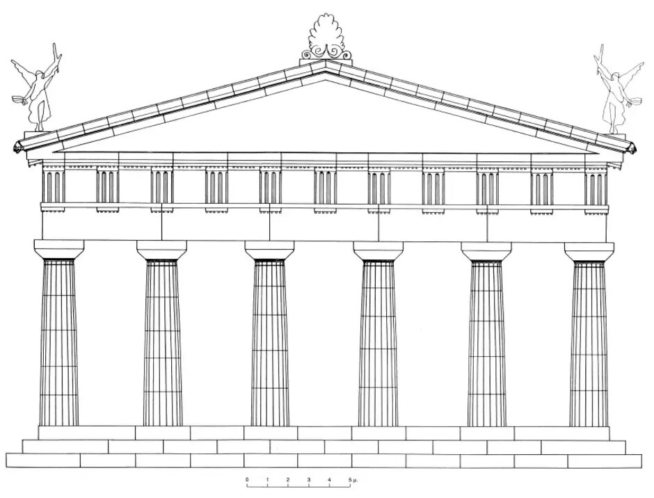 Античный храм рисунок. Храм Афины Парфенон черно белый. Храм Гефеста в Афинах чертеж. Фасад храма Парфенон.