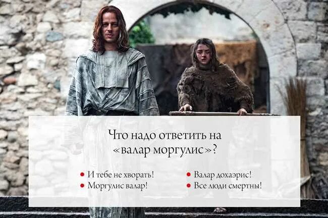 Что значит валар моргулис и валар дохаэрис. Маргулис дохаэрис.