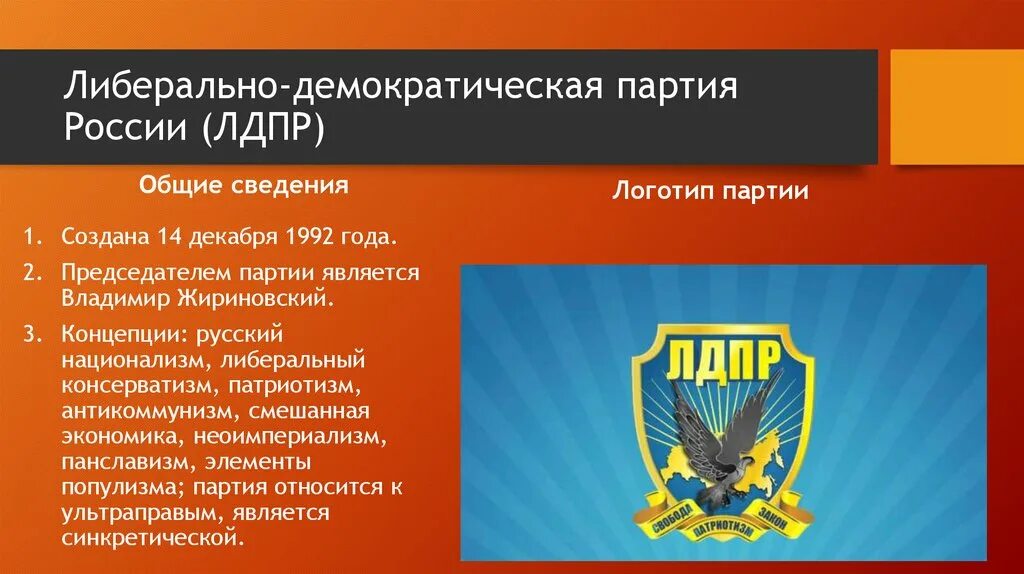 Демократическая партия России политические партии России. Характеристика партии ЛДПР кратко. Либерально-Демократическая партия России. Политическая партия ЛДПР. Демократия партия россии