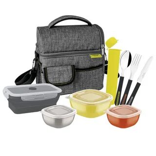 Tramontina 9 Pieces Thermal Bag Lunch Accessories included Lunch Box 