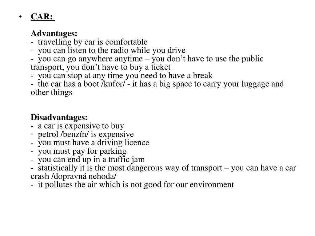 Travelling by car advantages and disadvantages. Advantages of travelling by car. Travelling by car текст. Disadvantages of travelling by car.