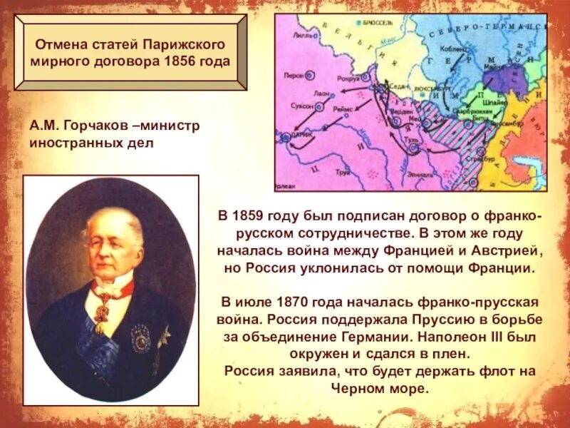 Парижский Мирный договор 1856 Горчаков.