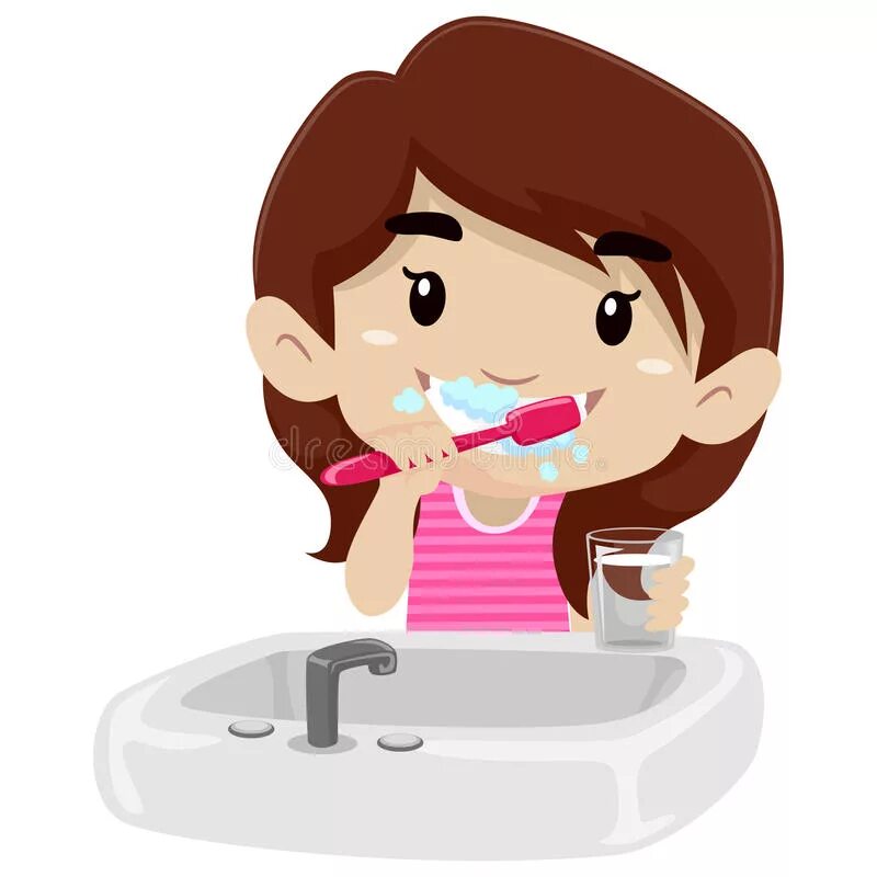 I wash and clean my teeth. Девочка чистит зубы. Мультяшная девочка чистит зубы. Человек умывается чистит зубы. Девочка умывается.