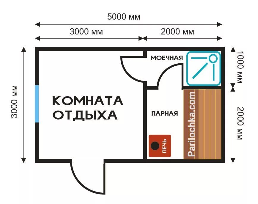 Проект бани мойка парилка комната отдыха Баня НБ-2 4х6: купить в каталоге "Новгородский Домъ" ВКонтакте
