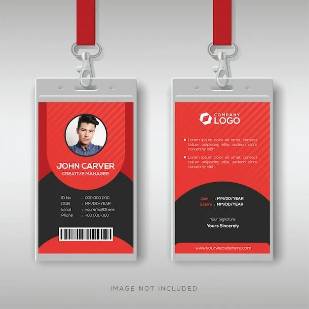 Press ID Card. Creative ID Card medic. Creative ID Card medic Design Front. ID Red. Press id