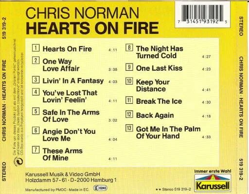 Chris Norman the Night has turned Cold. 1989 - Chris Norman - Hearts on Fire. The Night has turned Cold. Chris norman flac