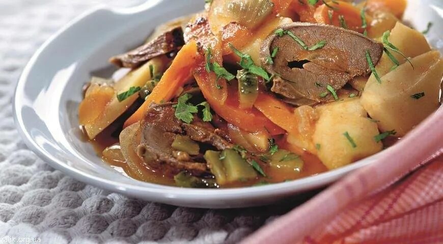 Сердце свиное с картошкой