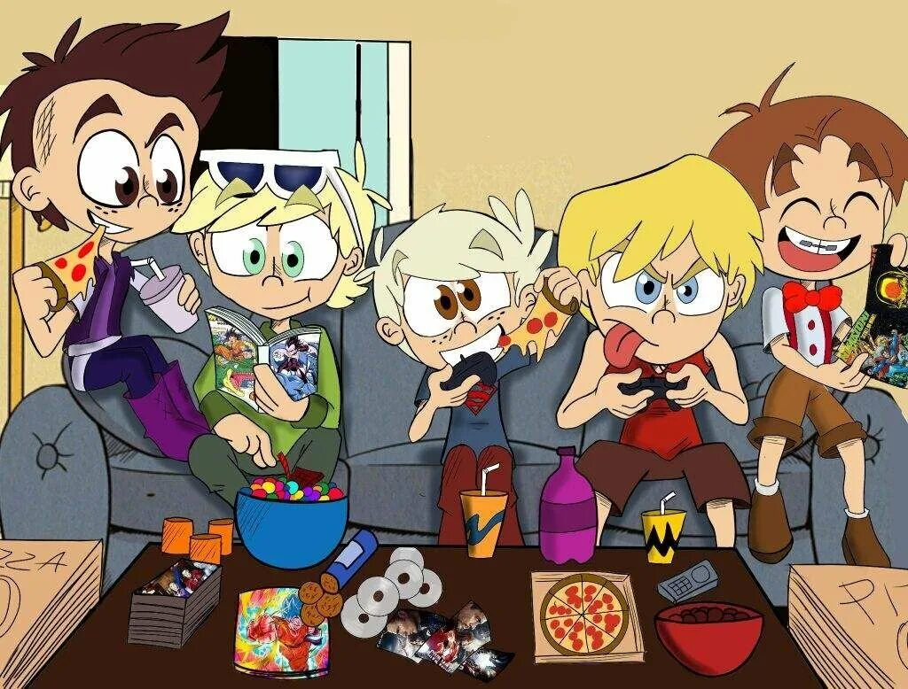 The Loud House братья. Линкольн мой шумный дом арт.