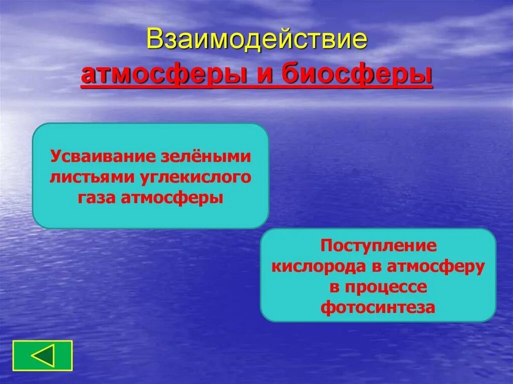 Примеры как биосфера взаимодействует с атмосферой