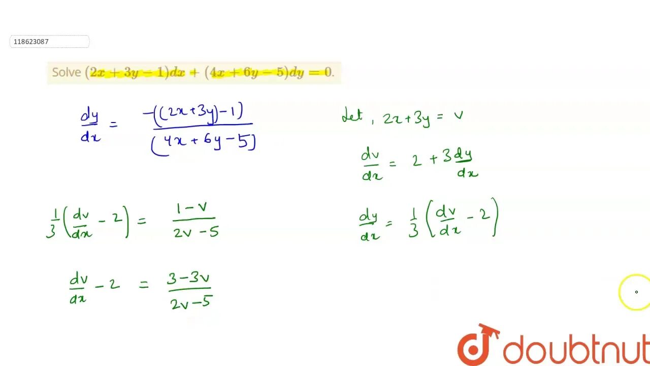 2x 3 и 3x 2y 5. DX/dy=(x-y); y(0)=0. решение. Dy=2-x^3dx. X  Y DX  Y  X dy  2 2 5 1 0. Dy=(5x^6)DX.