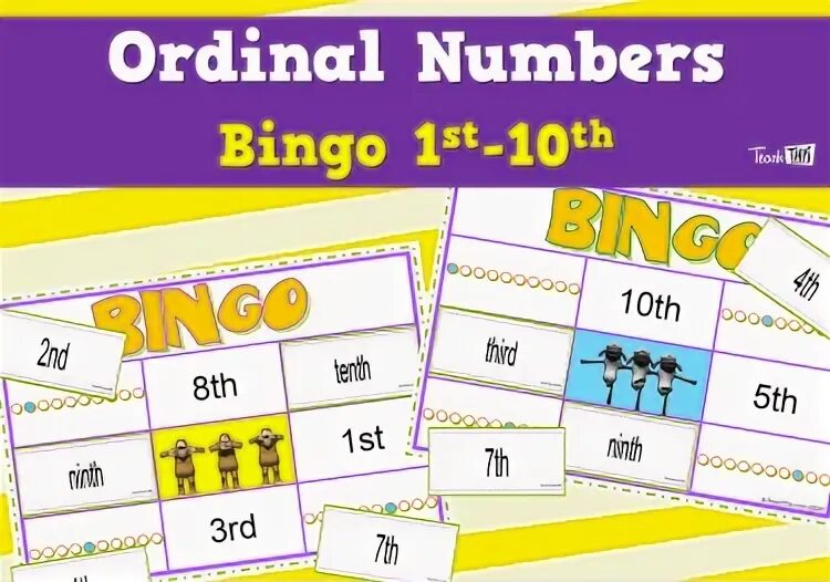 Choose the correct ordinal number. Ordinal numbers bingo. ordinal numbers game. ordinal numbers board game. bingo numbers 1-10.