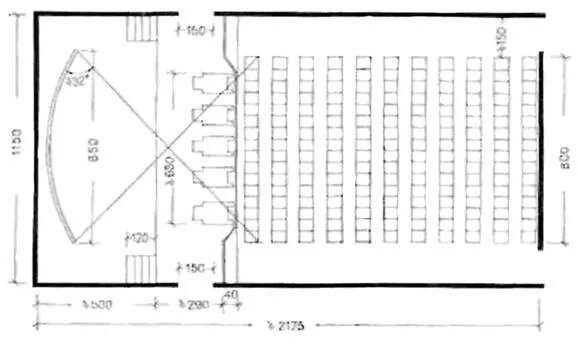 Актовый зал нормы проектирования на 200 мест. Размер зрительного зала на 100 мест. Зрительный зал на 300 человек СНИП. План актового зала сбоку. Высота актового зала