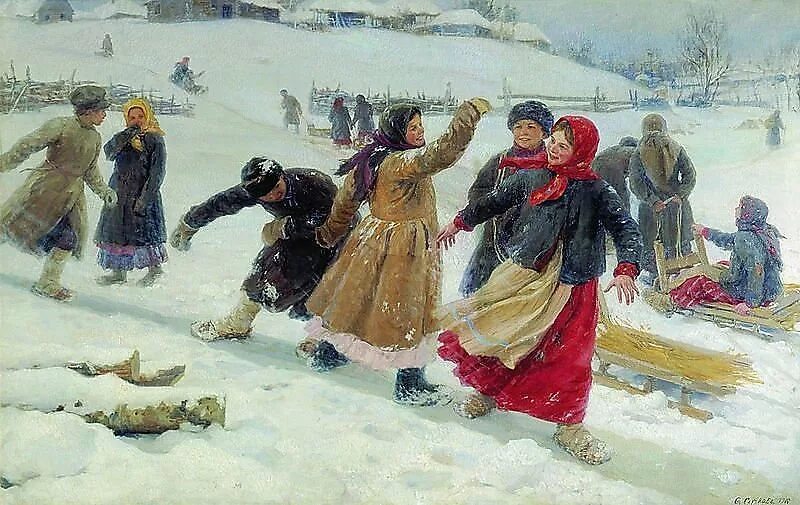 Масленица красная горка. Федот Васильевич Сычков 1887. Федот Васильевич Сычков (1887-1958). Сычков с гор 1910. Сычков Федот Васильевич катание.