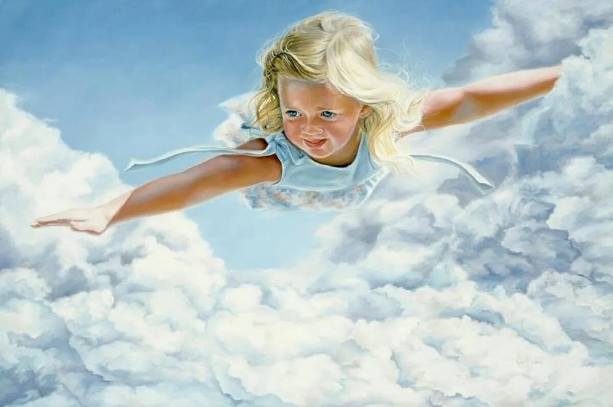 За 7 лет душа ребенка выбирает. Летать в облаках. Девочка летает. Девочка летает в облаках. Девушка летает в облаках.