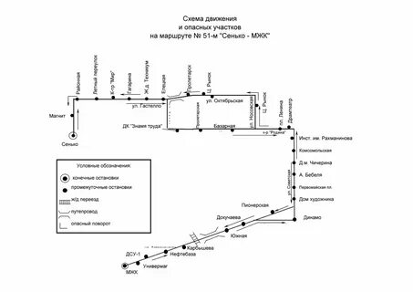 Маршрут 51 где едет