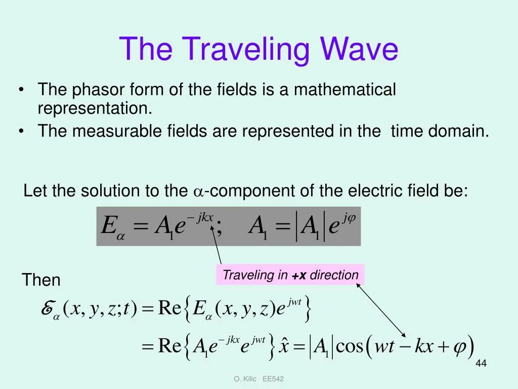 What is the phasor form. Traveling wave