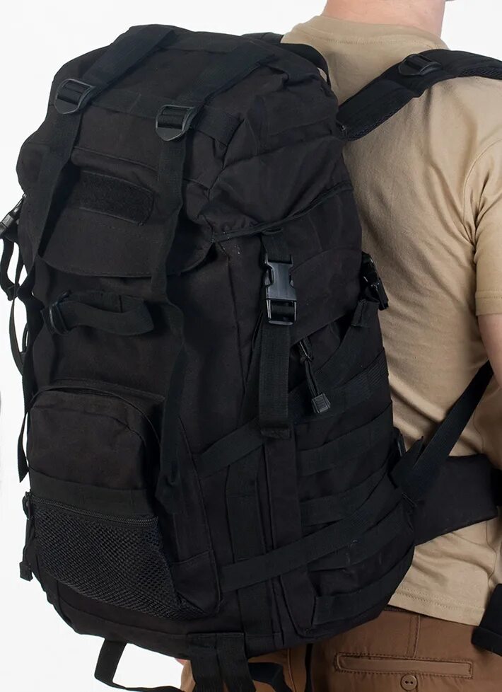 Л сн б. Черный армейский рюкзак (30-50 л) (Ch-063) № 17. Рюкзак тактический 30 литров. Рюкзак тактический 30 литров черный. Тактический рюкзак 50л.
