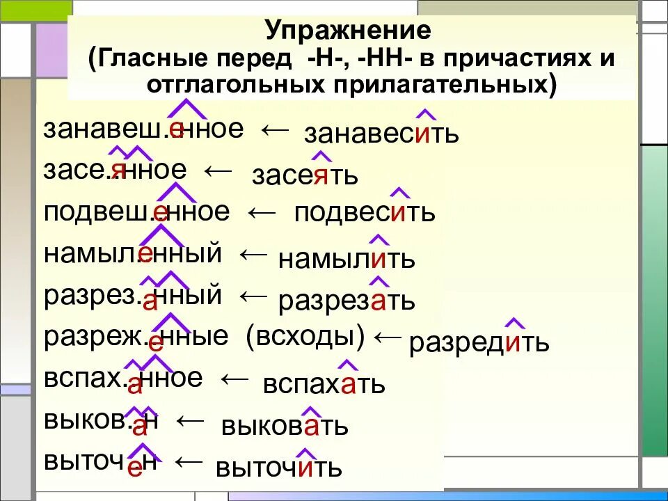 Трава с разными суффиксами