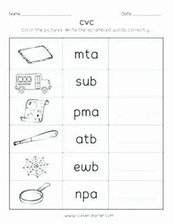 Cvc worksheets for kids
