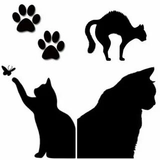 Cats - silhouettes Cat silhouette, Cat art, Cat tattoo