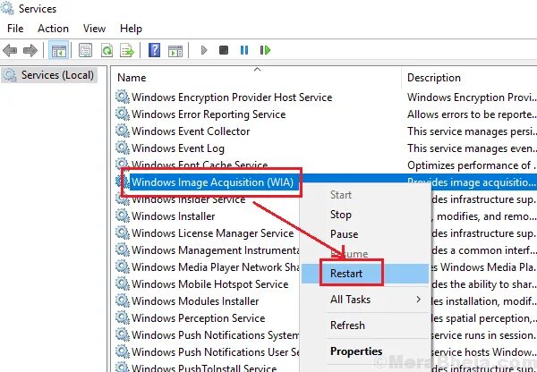 Служба загрузки изображений windows wia. Windows получить образ. windows image acquisition wia отсутствует windows 10. службу загрузки изображений windows (wia) где.