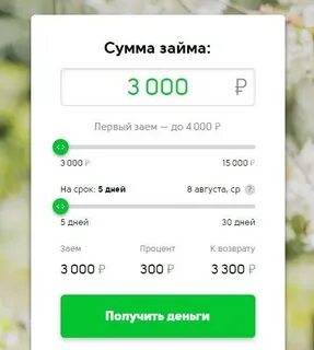 Займ 4000 рублей