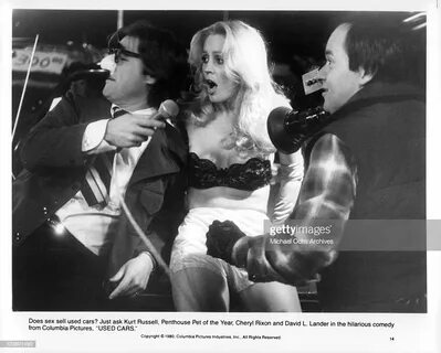 Kurt Russell, Cheryl Rixon, and David L Lander selling cars in a.