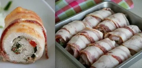 Куриные рулетики в беконе в сливочном соусе
