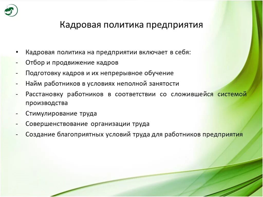 Кадровая политика организации