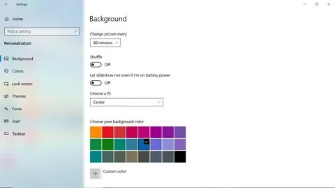 Background settings